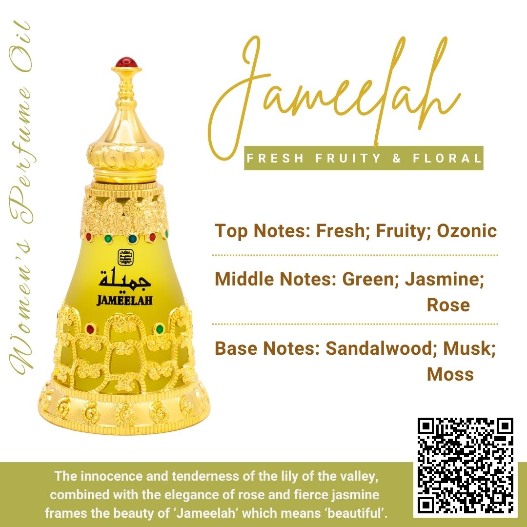 Jameelah Perfume Oil Roller Fruity Floral Amber Musk Women Perfume Naseem 